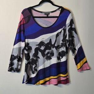 Escada Multicolor Abstract Blouse